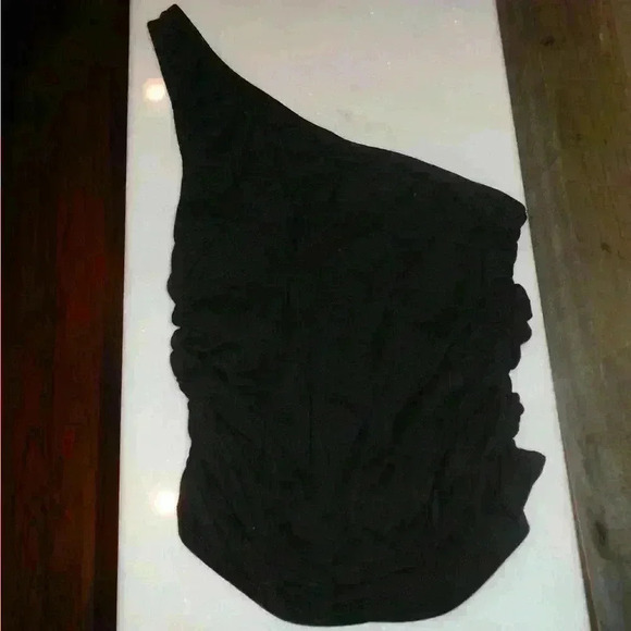 Suzette one shoulder ruched crop top - OS - Picture 1 of 2